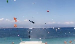 Mini tornade sur une plage d'Antibes