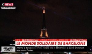 Attentat de Barcelone : la tour Eiffel s'éteint symboliquement