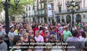 Manifestations extrême-droite et extrême-gauche à Barcelone