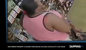 Etats-Unis : une femme parvient à cacher 9 bouteilles d'alcool sur elle (vidéo)