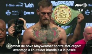 Mayweather/McGregor: avantage pour l'Irlandais à la pesée