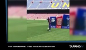 Barça : Ousmane Dembélé rate ses jongles pour sa présentation (vidéo)