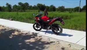 Ce singe ne veut pas rendre la moto à ce motard...