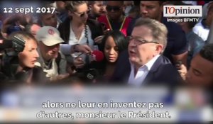 Manifestation: Mélenchon règle ses comptes avec Macron