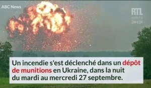 VIDÉO - Ukraine : un dépôt de munitions ravagé par les explosions