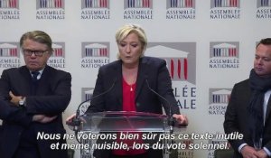 Loi antiterroriste: le FN votera contre (Marine Le Pen)