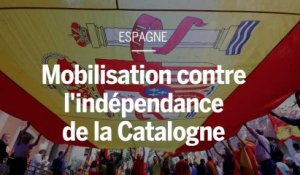 Barcelone : mobilisation rouge et jaune contre l’indépendance de la Catalogne