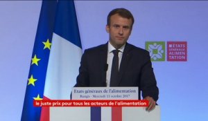 "Il n'est plus possible aujourd'hui qu'en France 1/3 des agriculteurs gagne moins de 350 euros par an", Macron à Rungis