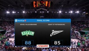 Basket - Eurocoupe (H) : Belle victoire de l'Asvel contre le Zénith Saint-Pétersbourg