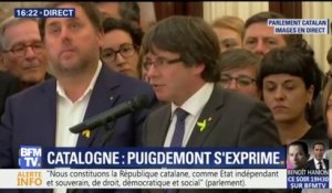 "Nous voulons maintenir la paix, le civisme et la dignité", assure Puigdemont