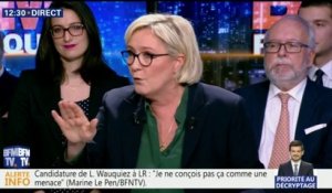"Macron, ça le fait rire qu’on fume du cannabis dans des quartiers criminogènes", dit Le Pen