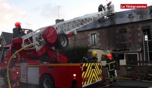 Plouézec (22). Une maison dévastée par le feu route de Paimpol