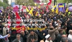 Des milliers d'Iraniens manifestent à Téhéran contre Donald Trump et les Etats-Unis