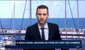 A Abu Dhabi, Emmanuel Macron se pose en chef des armées