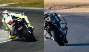 Valentino Rossi fait la course contre une moto autonome sans pilote