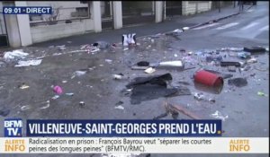 A Villeneuve-Saint-Georges, la crue de la Seine répand les déchets dans les rues