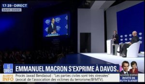 Macron ironise sur Trump à Davos: "Vous n'avez pas invité un climato-sceptique, cette année"
