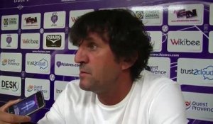 La réaction de l'entraîneur du FC istres José Pasqualetti après le nul face à Auxerre