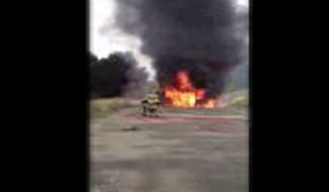 L'intervention des pompiers filmée par un internaute.