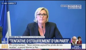 "Persécution bancaire" : Le Pen dénonce la volonté de susciter "la ruine et la disparition" du FN