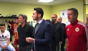 La joie de Baptiste Giabiconi après la victoire du FCM