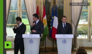 Emmanuel Macron s'agace - avec raison - d'un problème de traduction lors d'une conférence de presse hier à l'Elysée