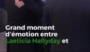 L'émotion entre Laeticia Hallyday, les enfants Hallyday et le couple présidentiel