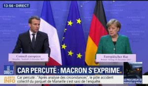 Car percuté: "L’État fait tout pour être aux côtés des familles", déclare Macron