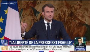 Macron s’inquiète de la porosité entre "fausses nouvelles" et "médias professionnels"