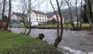 La Meurthe en crue à Fraize, dans les Vosges.