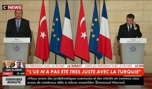 A Paris, en pleine conférence de presse avec Macron, le Président Turc recadre sèchement un journaliste et veut lui appr