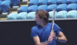 Open d'Australie 2018 - Alexandre Zverev à l'entrainement à Melbourne