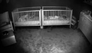 Ce bébé saute dans le lit de sa jumelle pour la rejoindre dormir !