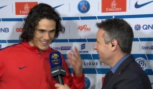 Ligue 1 Conforama - 23ème journée - La réaction d'Edinson Cavani qui a battu le record d'Ibrahimo...