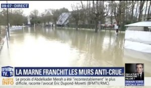 À Gournay-sur-Marne, l'eau passe par-dessus les murs anti-crue