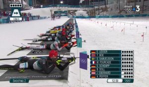JO 2018 : Biathlon - Le 5/5 de Martin Fourcade sur son deuxième tir couché