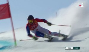 JO 2018 : Ski alpin -Slalom Géant hommes. Mathieu Faivre atteint la deuxième manche du Slalom Géant