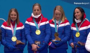 JO 2018 : Ski de Fond - Relais femmes : Remise des médailles