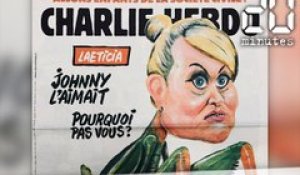 «Charlie Hebdo» caricature Laeticia Hallyday en Une de son numéro de mercredi