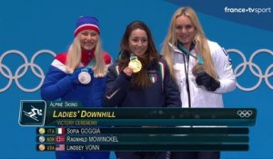 JO 2018 : Ski alpin - Descente femmes : Le podium
