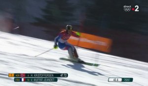 JO 2018 : Ski alpin - Slalom Hommes. Victor Muffat-Jeandet en feu lors de cette première manche