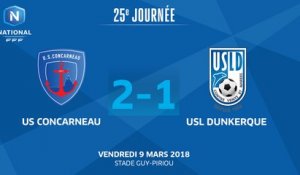 J25 : US Concarneau - USL Dunkerque (2-1), le résumé