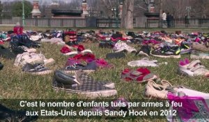 USA: des chaussures vides pour les enfants tués par balle