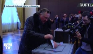Gérard Depardieu a voté pour la présidentielle russe à Paris