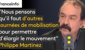 "Nous pensons qu'il faut d'autres journées de mobilisation pour permettre d'élargir le mouvement, je pense à mes camarades de Ford à Bordeaux, aux salariés d'Air France" explique Philippe Martinez (CGT)