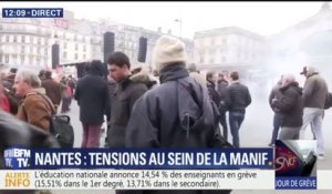 Commissariat de police caillassé et des échauffourées, des tensions également lors de la manifestation à Nantes