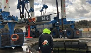 Le voilier du skipper Maxime Sorel mis à l’eau