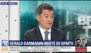 Affaire des "écoutes": "N. Sarkozy connaît le respect et l’amitié que je lui porte", dit Gérald Darmanin