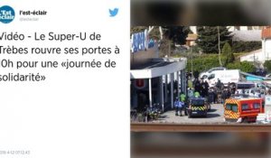 Aude: réouverture du Super U de Trèbes, près de 3 semaines après les attentats.