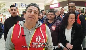 Mobilisation contre le "plan Bompard" à Carrefour Illzach